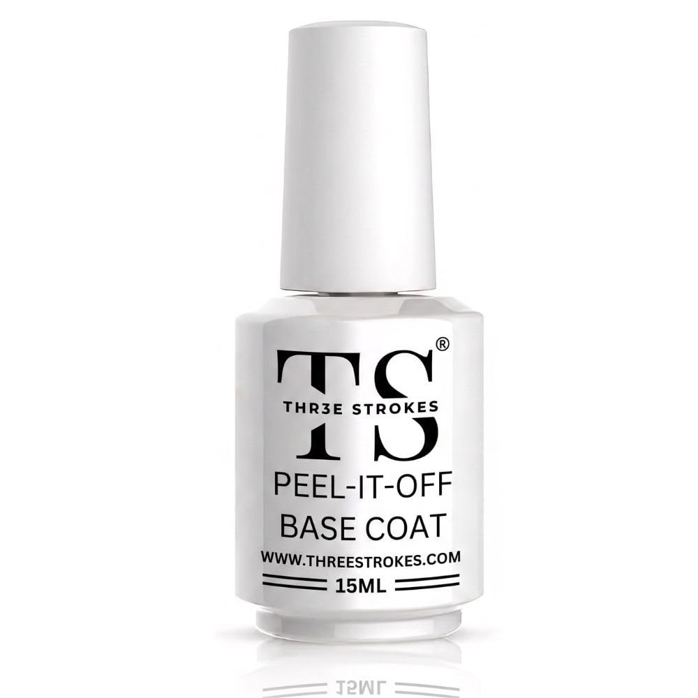 THR3E STROKES Peel Off Base Coat for Gel Nail Polish, UV LED Cured Gel Base, Peel Removal Without Filing or Acetone Soak, 15ml-picture-33