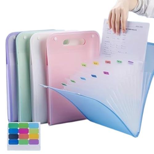 Image of Expandable A4 File Folder Organizer | Document Storage Bag with Multiple Pockets | Durable Multicolor Case for Office, School, Bank, Hospital & Home Use (13 Layer File Folder)