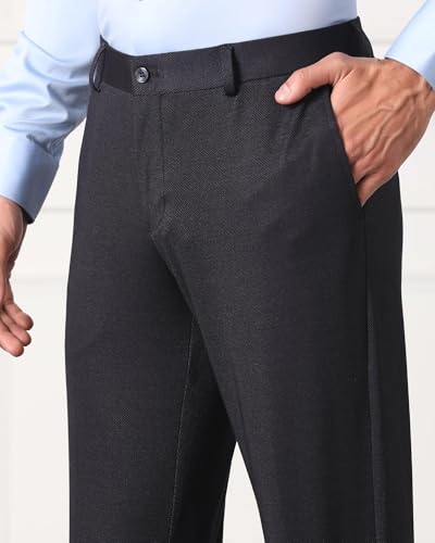 Image of blackberrys Mens 4 Pocket Solid Formal Trousers