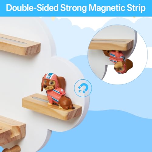 Image of for Toines Box Shelf, for TonieBox 1 and TonieBox 2 Cloud Tonie Shelf Magnetic Pink Tonies Display 12-20 Characters Compatible with Toniebox Player Storage Rack for Kids Play Room (White)