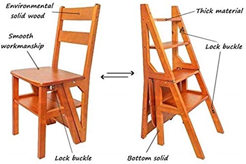Taburete de madera para llegar a los estantes altos de la cocina 4