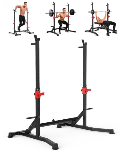 Image of Uboway Bench Press Rack, Adjustable Squat Rack for Home Gym, Barbell Rack
