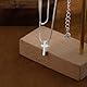 VIROMY Halskette Damen Silber Anhänger Halskette Klein und Zart 14K Versilber Mode Kreuz Anhänger Niedlich Religiösen Minimalist Geschen
