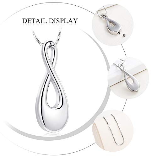 Imrsanl Ashes Jewelry Infinity Urn Pendants Ashes Holder Memorial Keepsake Urn Necklace Cremation Jewelry For Pet/Human (Silver) #TOP2