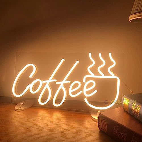Lámpara de neón de negocios café con luces de pared LED visuales decorativas 3