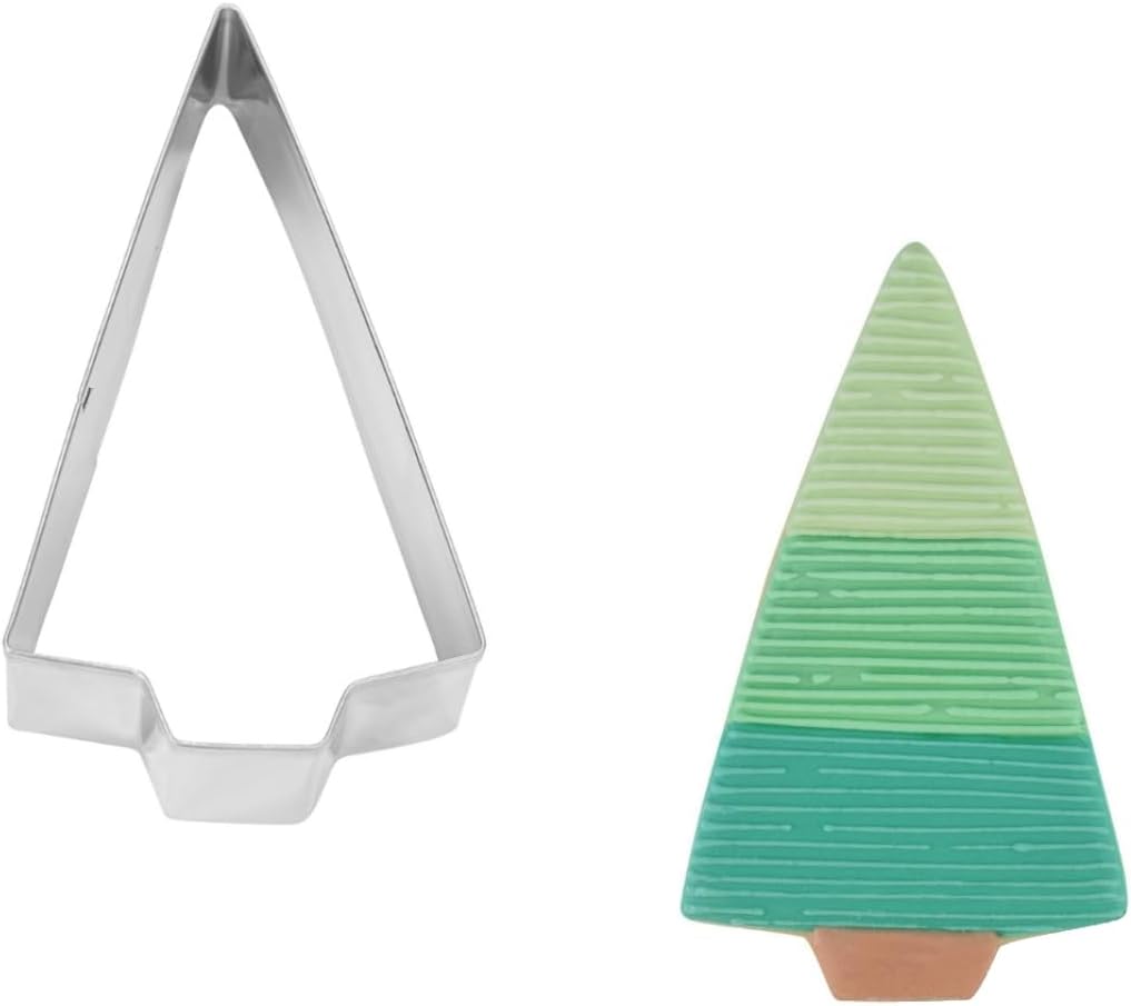 R&M Christmas Triangle Tree Cookie Cutter, 4”, Stainless Steel