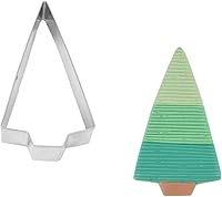 Vista 1 de R&M Cortador de galletas de árbol triangular de Navidad, 4 pulgadas, acero inoxidable