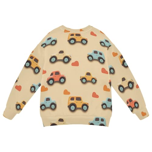 JUNZAN Rainbow Trucks Car Hearts Terracotta Kids Girls Hooded Sweatshirt Crewneck Hoodies for Girls Party 4T2