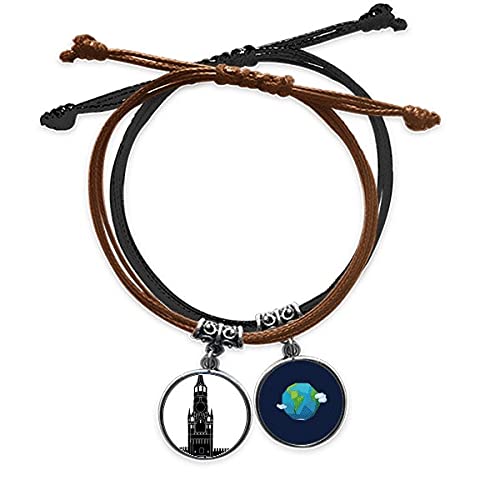 Pulsera de Moscú en cuero y cuerda, el regalo ideal para viajeros
