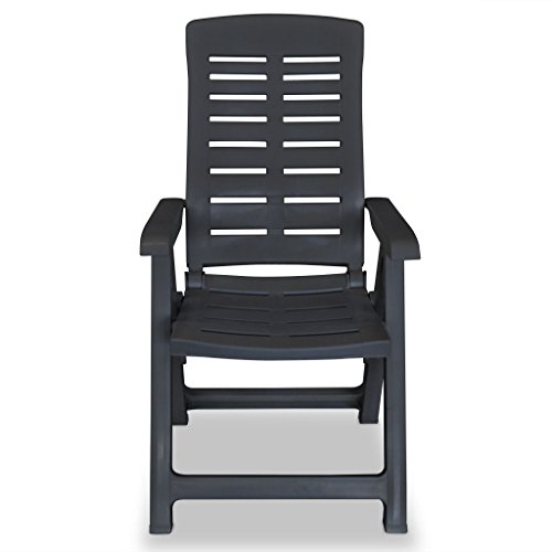 Ipae-Progarden Yuma Multi-Posizione Pieghevole poltrone, Antracite, 60 x 61 x 109 cm - 5