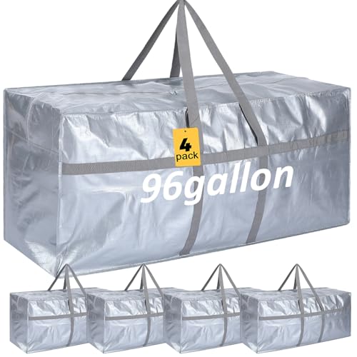Clysee 4 Pcs 96 Gallon Extra Large Moving Bags Heavy Duty Storage Bag
