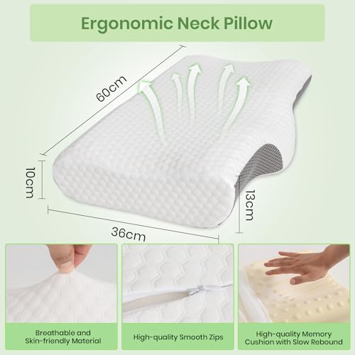 Oreiller en mousse à mémoire de forme ergonomique de qualité supérieure