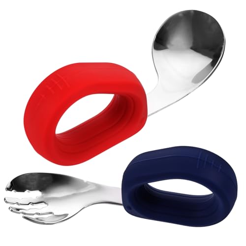 NOLITOY 1 Juego De Cuchara Y Tenedor Para Bebé Cuchara De Entrenamiento Para Bebé Tenedor De Acero Inoxidable Para Pequeño