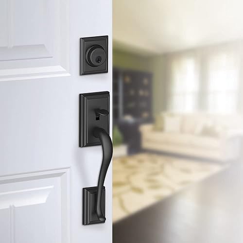 Miniatura 8 de SCHLAGE F58 Addison Exterior Active Handleset C Keyway Acabado de níquel envejecido