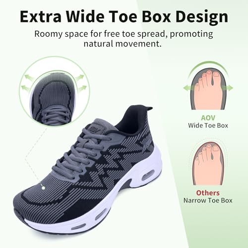 Image of AOV Women Arch Support Walking Shoes Orthotic Tennis Sneakers for Plantar Fasciitis Athletic Running Shoes