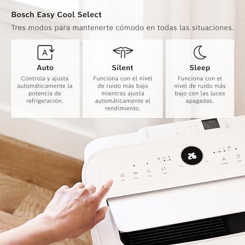 Miniatura 4 de Bosch Cool 2000 Ac Portátil - 3 En 1: Aire Acondicionado, Deshumidificador, Ventilador - 2,6 Kw, Habitaciones De Hasta 35m - Con Modo Automático, Silencioso Y Sleep