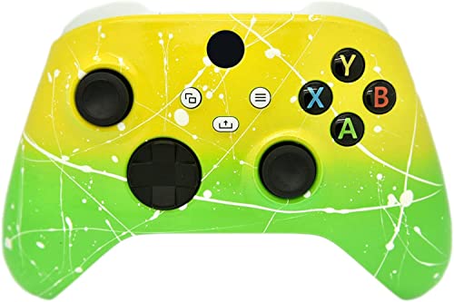 Image of Hand Airbrushed Fade Custom Controller Compatible with Series X /S & One (Series X /S Yellow & Green White Drip)