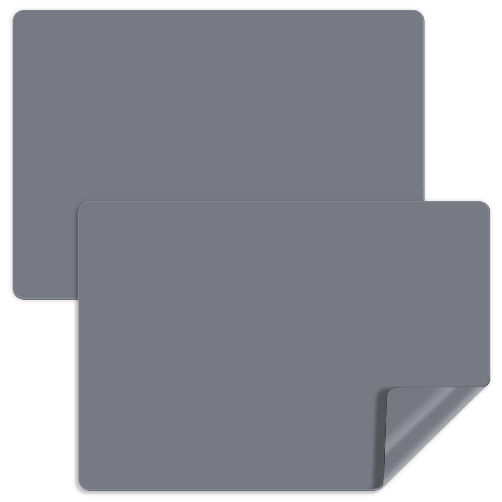 Luxeu Heat Resistant Mat, 2 Pcs 65x45cm Large Silicone Mat, Non Stick and Non Slip, Silicone Sheet for Resin Epoxy, Crafts, Jewelery Casting (Dark Grey)