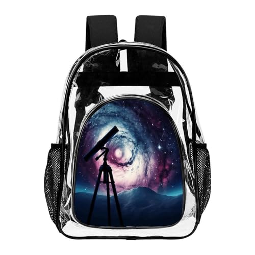 Mochila transparente Space Galaxy para viajes y acceso rápido a eventos