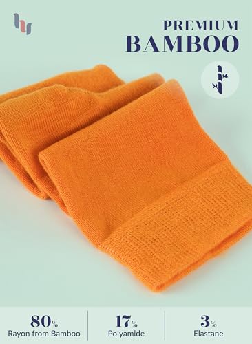 Image of Hugh Ugoli Women's Rayon Derived from Bamboo Knee High Socks Comfort Seam Long Dress Socks, Shoe Size 5-8 /8-11, 4 Pairs