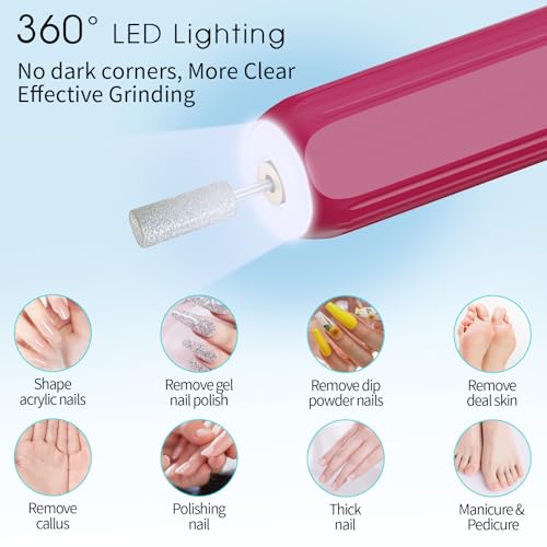 Perceuse à ongles électrique rechargeable sans fil avec kit de manucure pédicure complet - 6