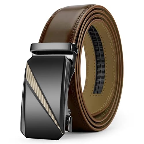 Men's 3.5Cm Automatic Buckle Belt Black/Brown Suitable For Formal And Casual Wear 2-Pack Belt4