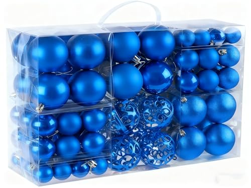 Hengsong Weihnachtskugeln Blau,100 Weihnachtsbaumkugeln...