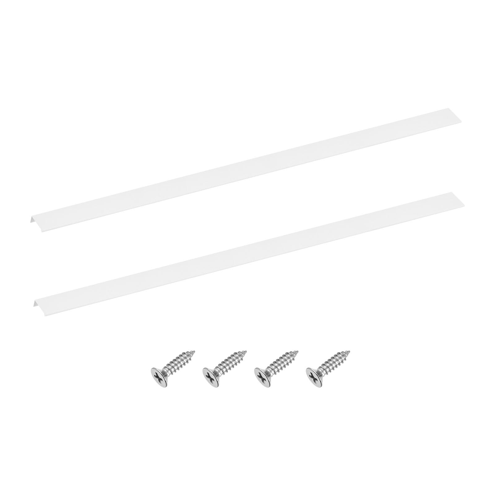 sourcing map Cabinet Finger Edge Pull, 2pcs 1000mm / 39.37" Aluminum Alloy Back Mount Hidden Drawer Edge Handles, Modern Concealed Tab Pulls for Home Kitchen Furniture, White — image 1