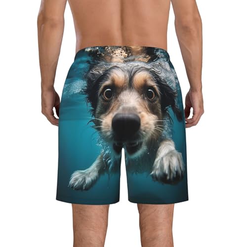 Men's Swim Trunks Quick Dry Bathing Suits Underwater Dog Beach Board Shorts Swimwear with Pockets3