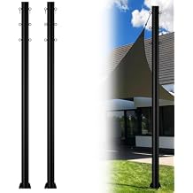 10 Ft Shade Sail Poles, Heavy Duty One-Piece Casting Steel Sun Shade Sail Post with D-Clamp for Outdoor Patio, Backyard, Garden, and Lawn