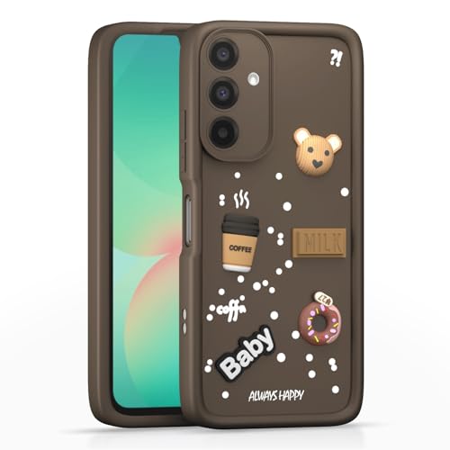 Image of Outlouders Back Cover for Samsung Galaxy A26 5G | 3D Cartoon Bear Cute Fun Silicone Full Body Protection Bumper Case (Brown)