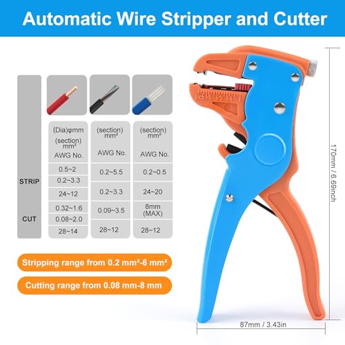 Image of Knoweasy Automatic Wire Stripper and Cutter,Heavy Duty Wire Stripping Tool 2 in 1 and Wire Stripper Tool for Electronic and Automotive Repair