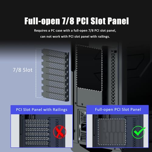 Soporte vertical PCIe 5.0 para GPU 3 ranuras con cable riser miniatura 4