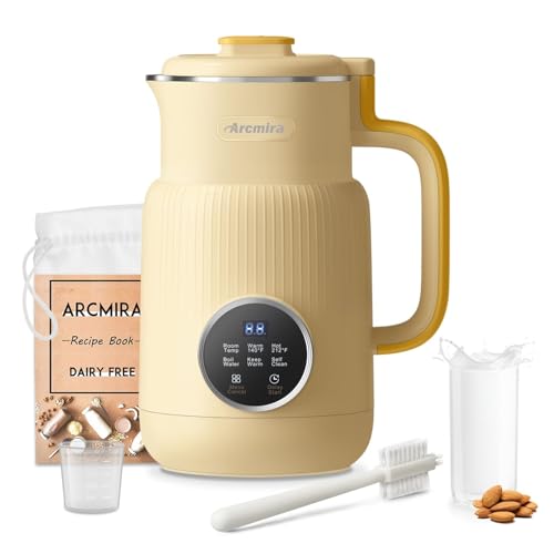 Comparison: Best Blender For Nut Milk 9 Arcmira 𝟲 𝗶𝗻 𝟭 Nut Milk Maker, 20 oz(600ml) Homemade Almond, Oat, Soy, Coconut, Plant Based and Non Dairy Beverages, Milk Blender Machine with Delay Start, Keep Warm, Boil Water, Self Cleaning
