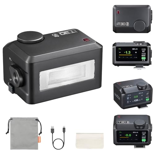 Godox iT30Pro-F Flash TTL pour Appareil Photo Fujifilm, GN15 Tactile Écran Flash de Fuji, HSS 1/8000s USB-C Charge Support 560 Fois Flashs et Flash Maître