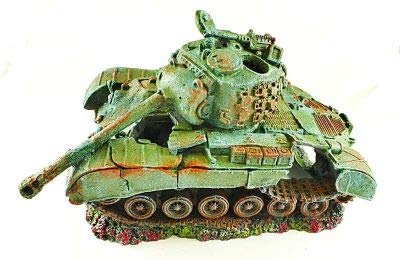 Military Army Battle Tank Aquarium Fish Tank Ornament, Extra Large Fish Tank Decoration Hideout | Plenty Of Places For Shy Fish & Other Small Aquatic Invertebrates To Hide #TOP4