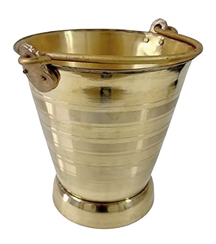 New Large Brass Bucket for Bathroom | Water Storage | Kitchen | for puja - 8 Litre Small Size (B0D6JZXJ9H) Amazon Price History, Amazon Price Tracker