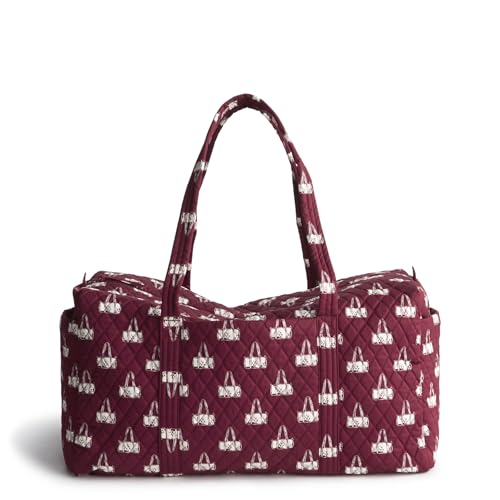 Image of Vera Bradley Women's Large Original Duffel Bag-Premium Cotton Travel, Iconic Paisley Green Jacket, One Size
