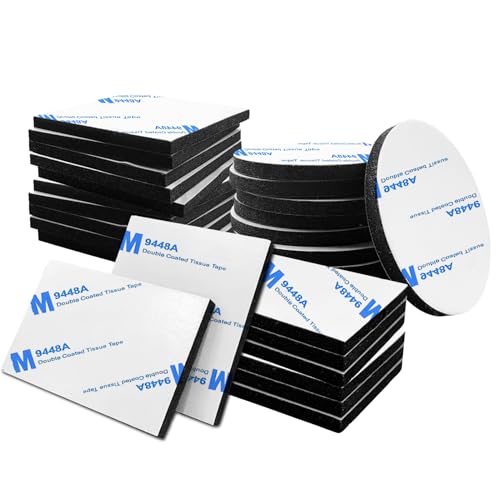 CDRPD 30 Piezas Adhesivo Doble Cara Extrafuerte,Adhesivo Pared,Almohadillas Adhesivas,Pads Adhesivo Doble Cara Espuma,para Marcos Fotos,Decoraciones para Fiestas,Cartele,Estera Piso(Negro)