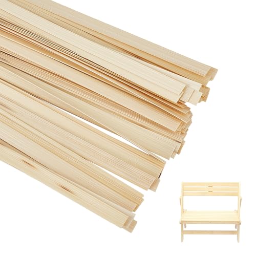 NICENEEDED 50 bâtonnet de Bambou Naturel Extra Long pour Travaux Manuels Piquets en Bois Prédécoupés de 11.8 Pouce Bandes de Bois pour Projets D'Artisanat