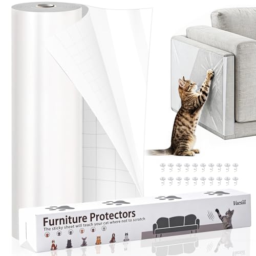 Vuesill Anti Cat Scratch Furniture Protector – Clear Thicken Vinyl Tape 160"x…