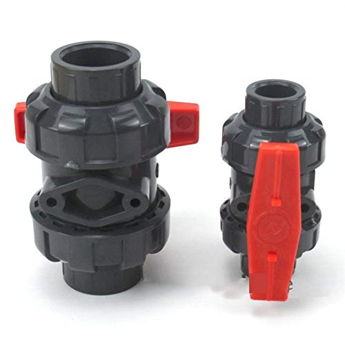 Durable 1pc I.D 20~110 mm Válvula de bola de PVC acuario tanque de agua Conector de tubos de tratamiento de agua industrial de tuberías de PVC Globo Unión Válvula conjunta