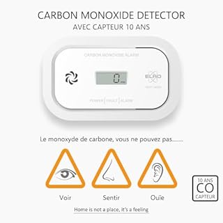 ELRO FC5003 Détecteur de Monoxyde de Carbone avec Écran | Capteur Électrochimique Durable de 10 Ans | Piles 3 Ans | CO Alarme Sonore 85dB