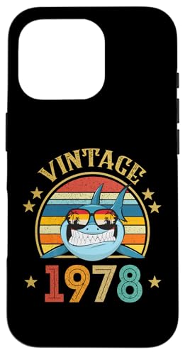 Vintage Shark 48�� �j���p ���g�� ���B���e�[�W 1978 �X�}�z�P�[�X iPhone 16 Pro �p