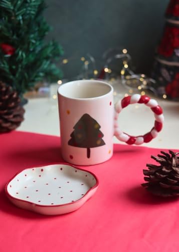 Image of WEAVING HOMES Handcrafted Ceramic Mug & Dessert Plate to Gift to Best Friend and Love Microwave Safe (Set of 2, Multicolor)