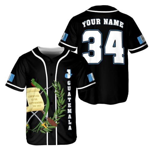 Custom Guatemala Baseball Jersey, Personalized Guatemalan Flag Pride Shirt for Men and Women, Personalized Guatemala Jersey miniatura 1