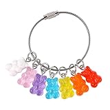 MATERIAL: Harz RK-HYTQWR Trendy Candy Farbe Niedlicher Bär Cartoon Schlüsselbund Tier Schlüsselring Schmuck Für Frauen, Fudge Anhänger Armband
