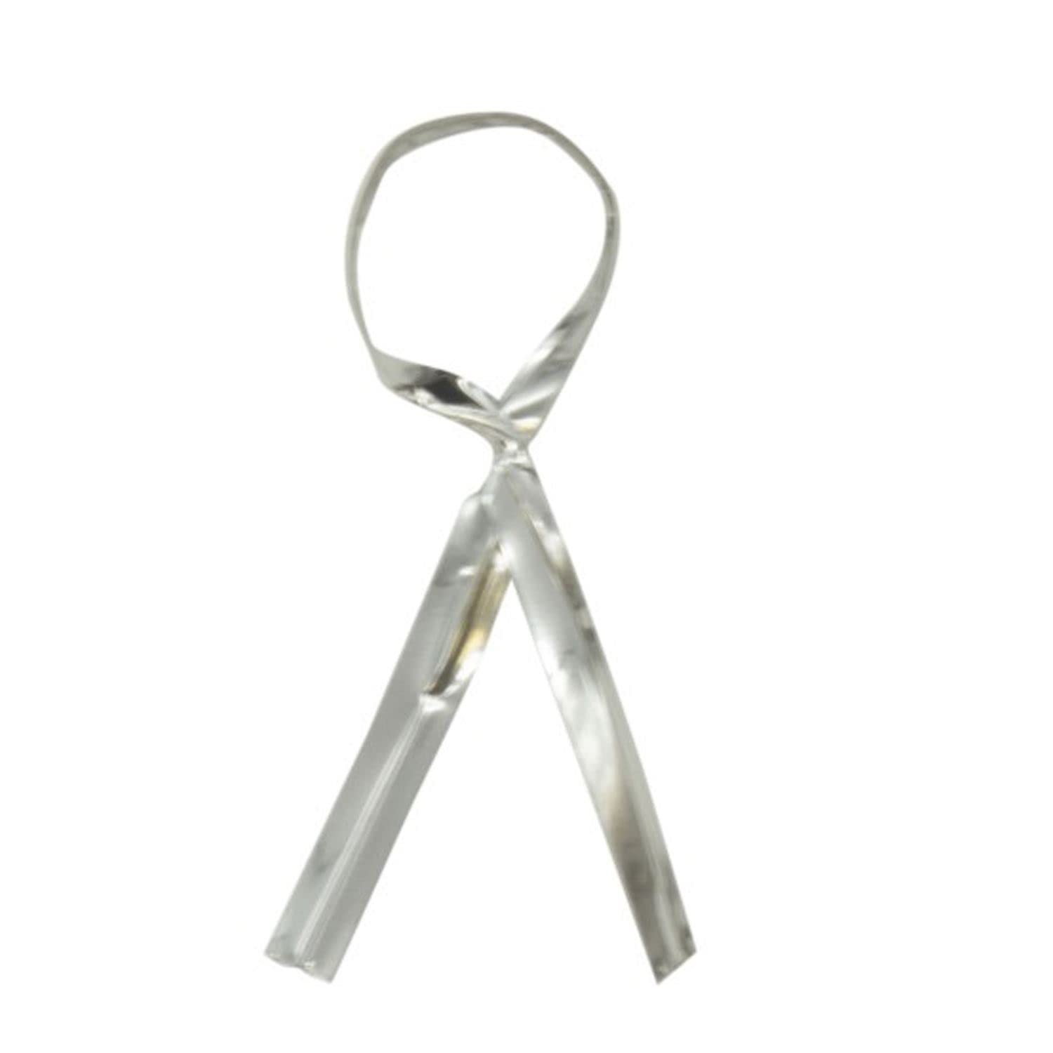 Yolli Silver Twist Ties - 80Mm - Metallic - Pack Of 50