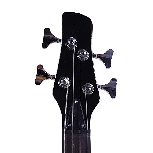 Kcelarec Electric Bass Guitar Full Size 4 String Exquisite Stylish Bass With Power Line And Wrench Tool (Burlywood Color) #TOP6