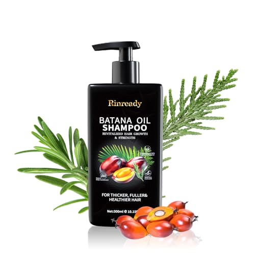 Image of Batana Rosemary Shampoo for Thinning Hair, Biotin Strengthening Shampoo for Men & Women,Nourishing Scalp Care for Fuller Looking,Healthier Hair,Sulfate Free Daily Hair Cleanser 10.15 fl oz